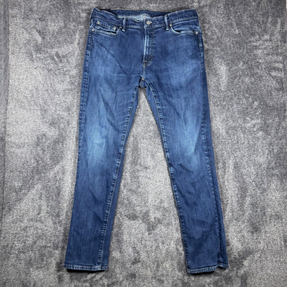 Abercrombie & Fitch Langdon Skinny Jeans Mens 36x32 Blue Stretch Denim Dark Wash